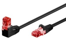 Goobay Cavo di rete Patch Connettore Angolato 90° CCA Cat.6 UTP 3m Nero