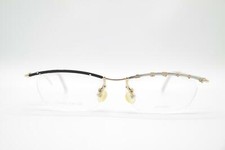 Vintage Possible T-003 Gold Black Half-Frame Glasses Eyeglass Frame NOS