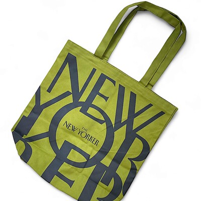 Rare NIP The New Yorker Magazine Green Logo Tote Canvas Cotton New Collectable