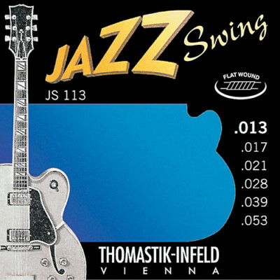 Thomastik Infeld JS113 Jazz Swing FlatWound Electric Guitar Strings; 13-53
