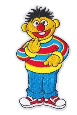 Ernie Cartoon Character 4.5 Inches Tall Embroidered Patch