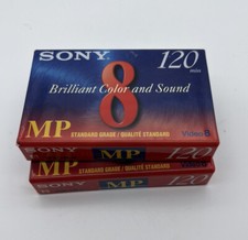 Sony MP Standard Grade Video8 Cassette Tapes 120min Camcorder 2 count