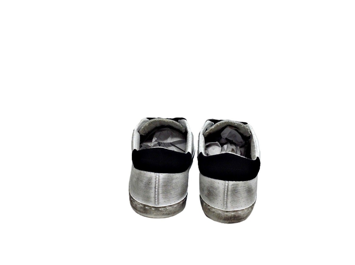 Scarpe Sneakers Basse Uomo Via Condotti - Pelle Traforata Bianco Nero Stella - Foto 4