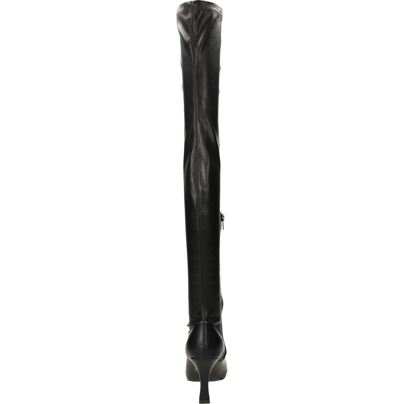 Black Over Knee Boots Thigh High Heel Stretchy Faux Leather Fetish Square Toe image 8