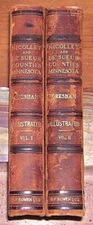 Nicollet & LeSueur Counties Minnesota 2 Leather Volume 1916 History Biographies