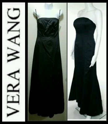 $270 Vera Wang Black Strapless Formal Full Length Boning Dress Gown 6 M3020  | eBay