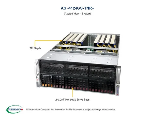 Supermicro AS-4124GS-TNR 4U 8GPU server, 2x AMD 7663 CPU, 8x RTX 4090 Turbo GPU - Picture 3 of 6
