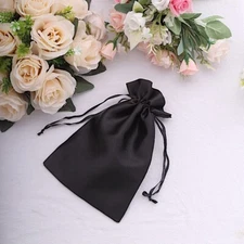 12 pcs 6x9" Black SATIN FAVOR BAGS Wedding Party Reception Gift Favors WHOLESALE