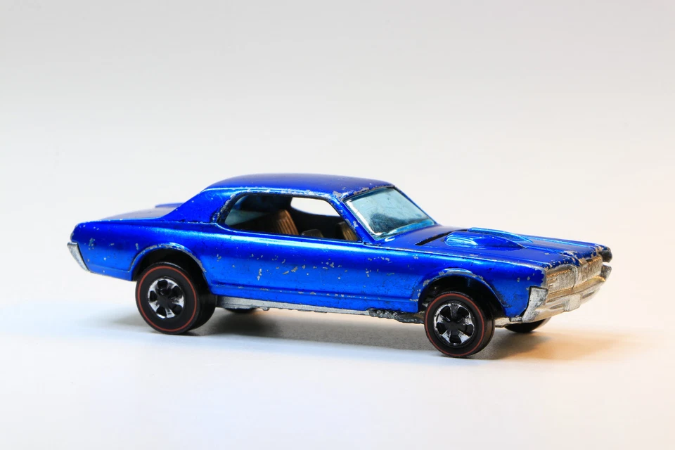 1968 Hot Wheels Redline Custom Cougar Blue Spectraflame Diecast Mattel HK Vtg - Image 3 of 4