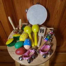 Toddler Musical Instruments Set Wooden Percussion Instruments Toy 16 PIECES!