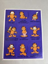 Garfield The Cat Jim Davis 1978 Vintage Sticker Sheet Stickers