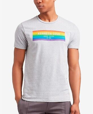 Kenneth Cole Pride Rainbow Logo T Shirt Heather Grey Size Xl Style Rmu8bkq03 Ebay