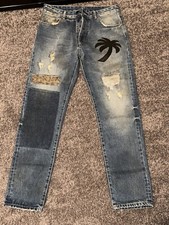 Palm Angles Patchwork Straight Leg Denim Jean...