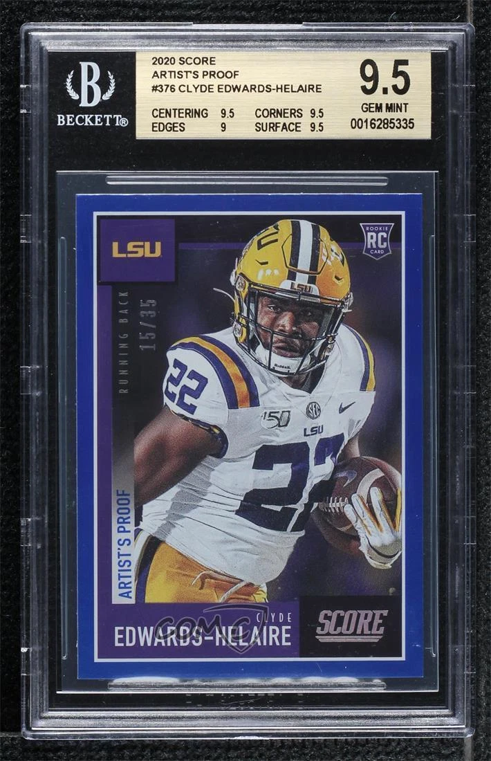 Clyde Edwards-Helaire Panini Score #376 Artists Proof