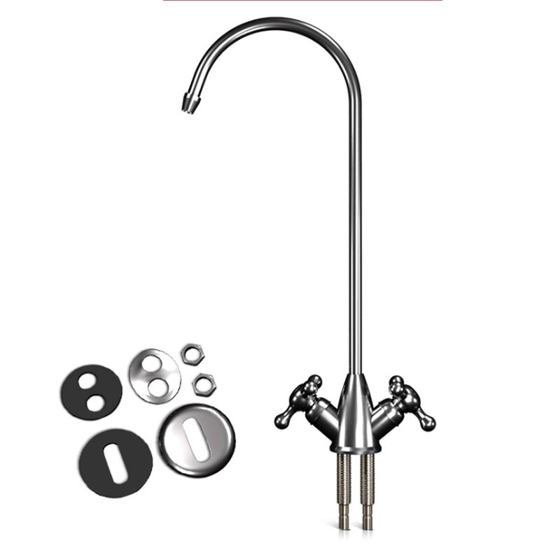 Mitigeur de cuisine pivotant 360 pour évier et bac de lavabo en acier chromé