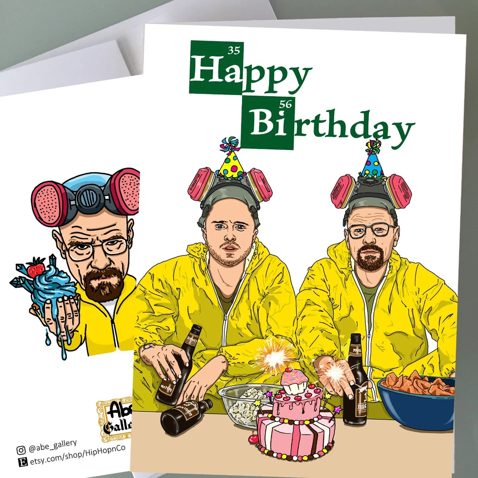 Breaking Bad Birthday Card - Funny Birthday Card Movie Fan Art Family Happy Gift