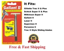 Gallant Razor fit Gillette Trac II Plus Schick Super Refill Blade Shaver Handle