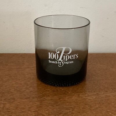 Vintage 100 Pipers Scotch by Seagram Whisky Tumbler - selten 70er Jahre.