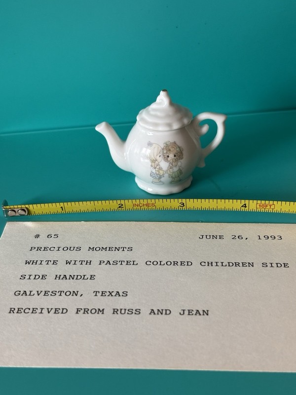 Vintage Miniature Teapot Precious Moments Friends 1992 Estate Collection #65
