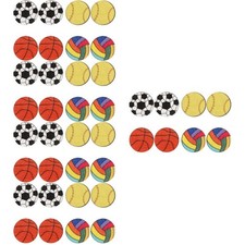 Wood Sport Ball Earrings for Women Girls 20Pairs Reusable Assorted Colors