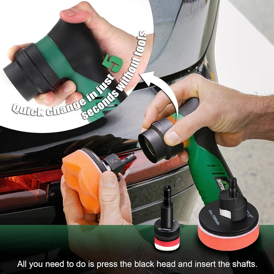 S5 Cordless Mini Car Polisher Buffer Machine Dual Action & Rotary Mini ...