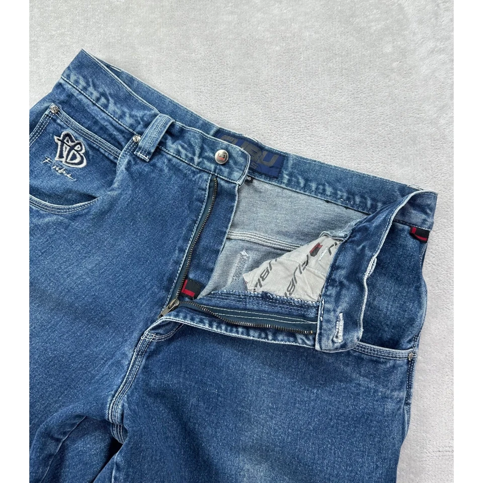 Винтажные мужские джинсы FUBU 36x32 синие джинсовые брюки плотник хип-хоп 90-е мужская одежда - Изображение 3 из 4