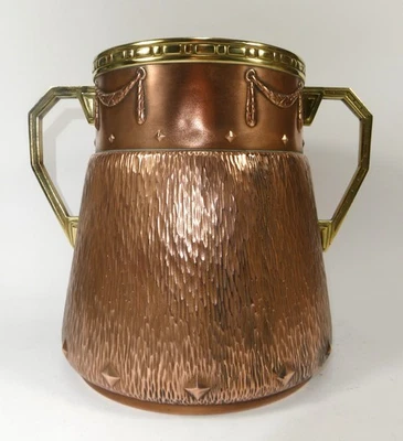 Art Nouveau Planter Pot Around 1900 Copper Decorative Display Piece - Image 1 of 4