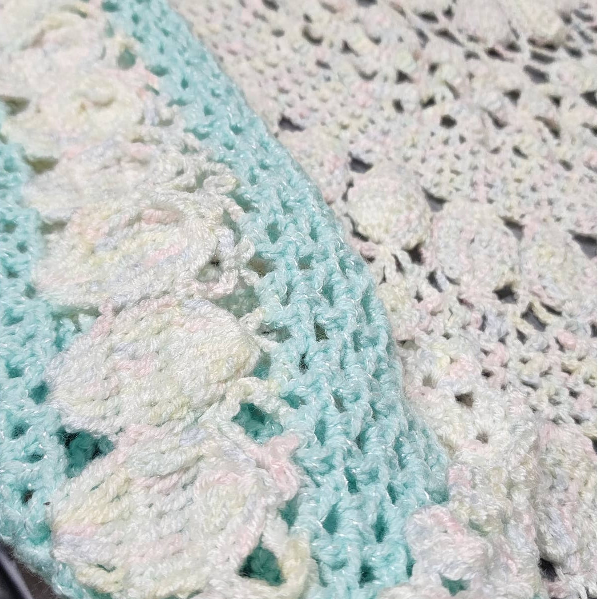 Crochet Baby Blanket Throw Beautiful Hand Made Super Soft