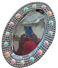 Deruta Ceramic Bijoux Black Oval Jewel Platter Maryse Boxer 19 x 13 in