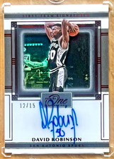 DAVID ROBINSON 2020-21 Panini One and One FIRST TEAM On Card Auto SP 12/15 SPURS