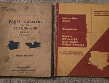 Vintage Miehle Offset Press Manuals 29 36 Parts Catalog & Instruction Book Lot