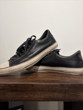 Chuck Taylor All Star de cuero negro John Varvatos muy raro talla 10,5 de EE. UU.