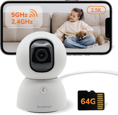 Indoor Pan Tilt Security Camera 24 7 Recording 5G 2 4G Wi Fi 2 5K Video