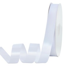 7/8 Inch 100 Yards White Satin Ribbon Thin Solid Fabric Crafts Gift Wrapping