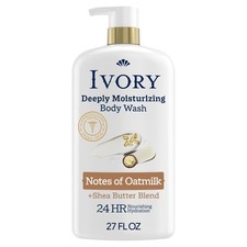 Ivory Body Wash, Deeply Moisturizing, 24hr 27 Fl Oz Pack of 1 , White