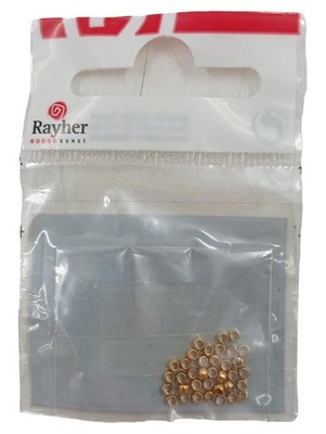 Rayher Quetschperle Gold 1,4mm 35 Stück Basteln