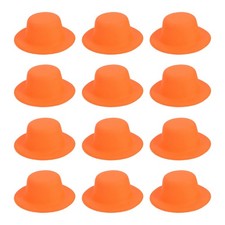 12Pcs 5.3 Inch Mini Formal Hats Miniature Doll Hats for Crafts Orange