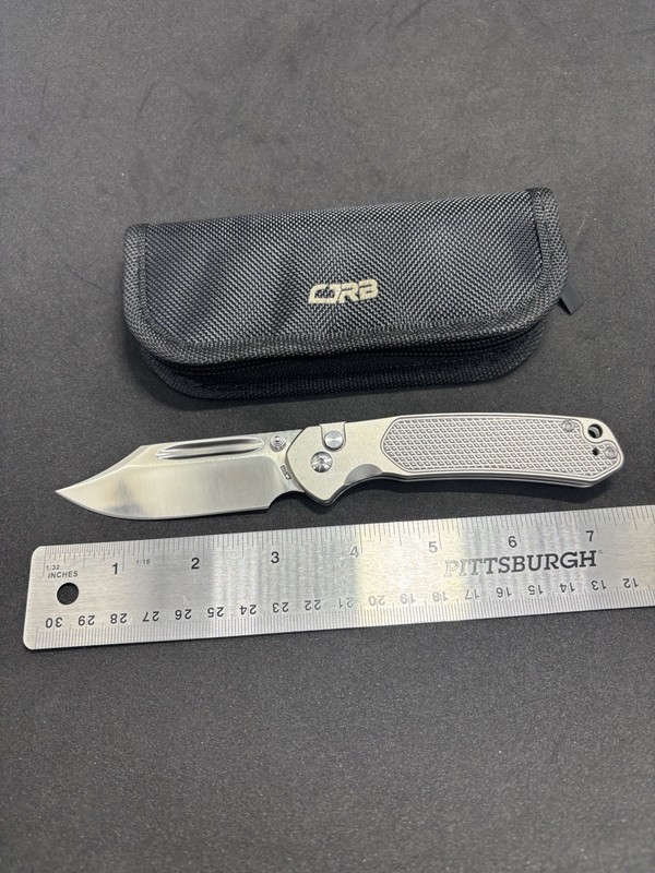 CJRB Knives Pyrite titanium handle with S90V blade knife new never cut 