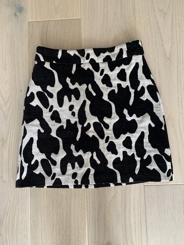 Rare ZARA Black White A-Line 60s Style Retro Structured Mini Skirt Size S £69 - Picture 7 of 8