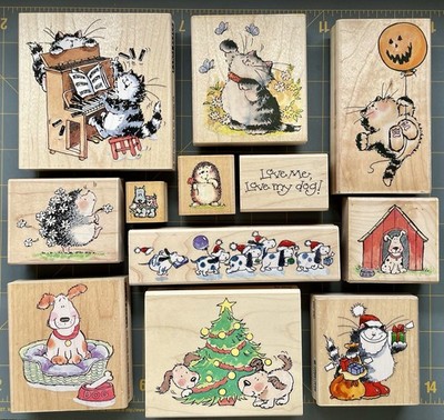 Penny Black CAT DOG Mouse & Hedgehog RUBBER STAMPS RARE Margaret Sherry YOU PICK
