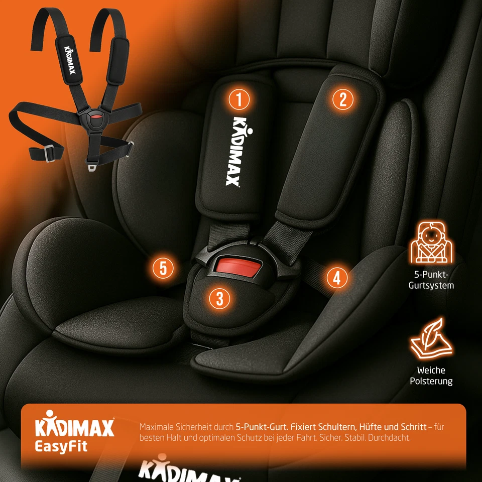 Silla de coche Kidimax® EasyFit 9-36 kg ECE R129/03 ajustable sin Isofix - Imagen 4 de 4