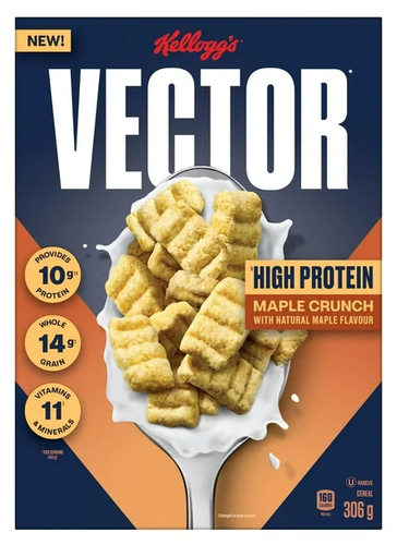 Kellogg's Vector Protein Maple Cereal, 306g (2 Pack) - 第 2/10 張圖片