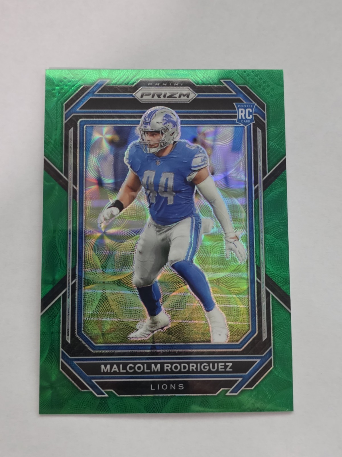 2022 Panini Prizm Football Malcolm Rodriguez Green Scope /75 Lions Rookie