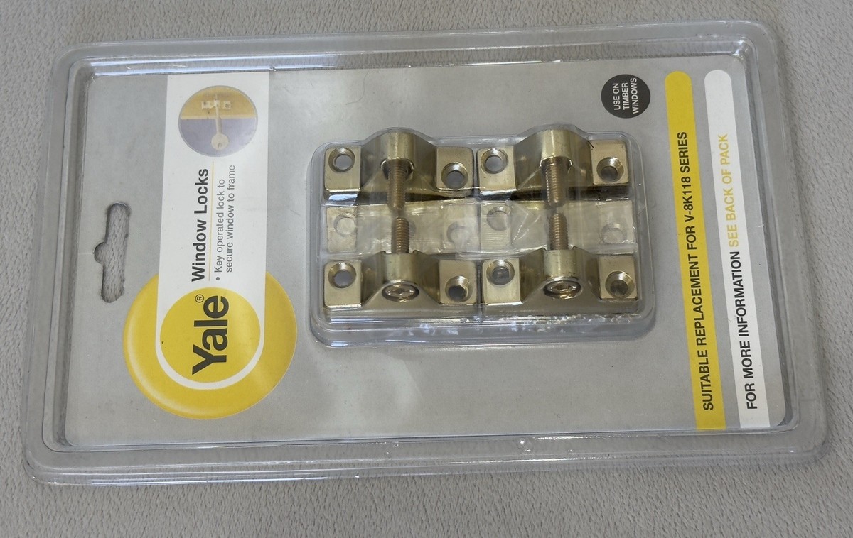 Yale Locks 8K118 Economy Window Lock Electo Brass Finish Pack 4 Visi