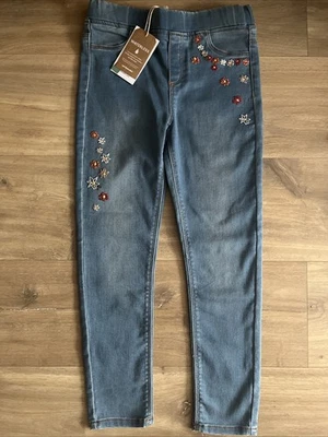 New! Girls Blue Vertbaudet Jeggings With Adjustable Waist, 8-9 Years - Image 1 of 2