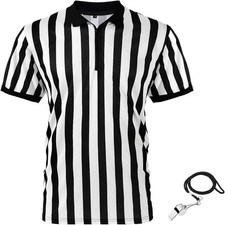 Syhood Referee Shirt Costume Men Women, Whistle Black and White Striped Footbal
