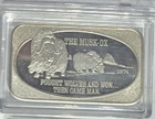 1974 Musk-Ox Silver Bar Fought Wolves And Won Collectible Silver Bar