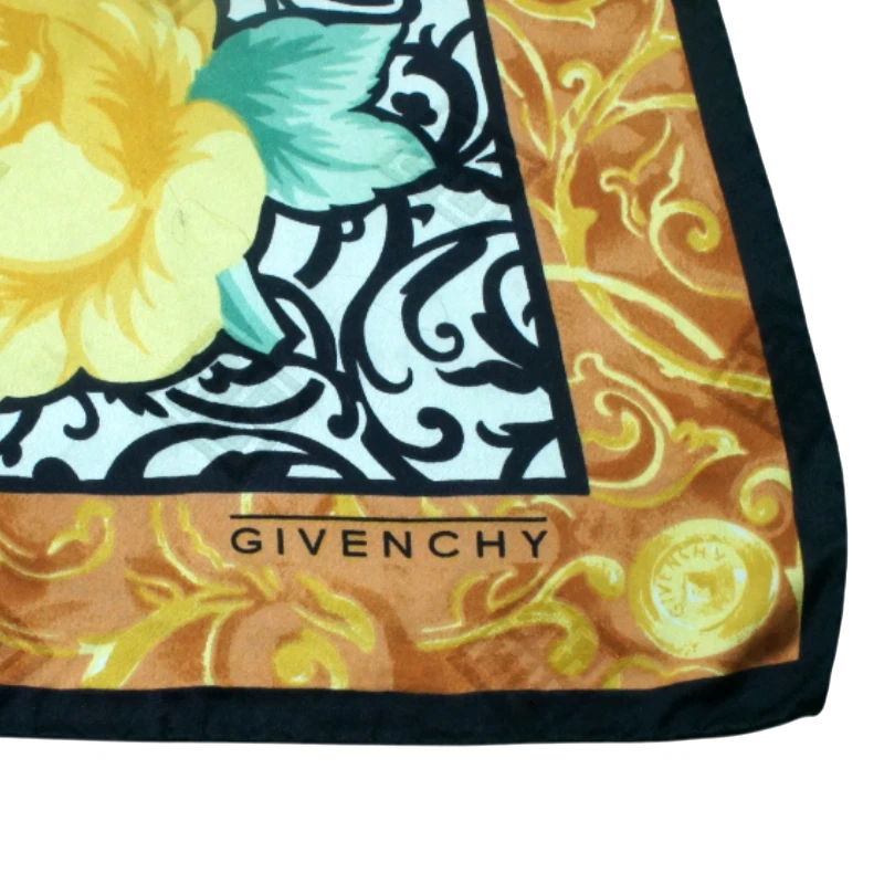 Raro Auténtico GIVENCHY Floral Vintage Mujer Lujo Seda Bufanda Cuadrada 34" pulgadas Foto 3 de 4