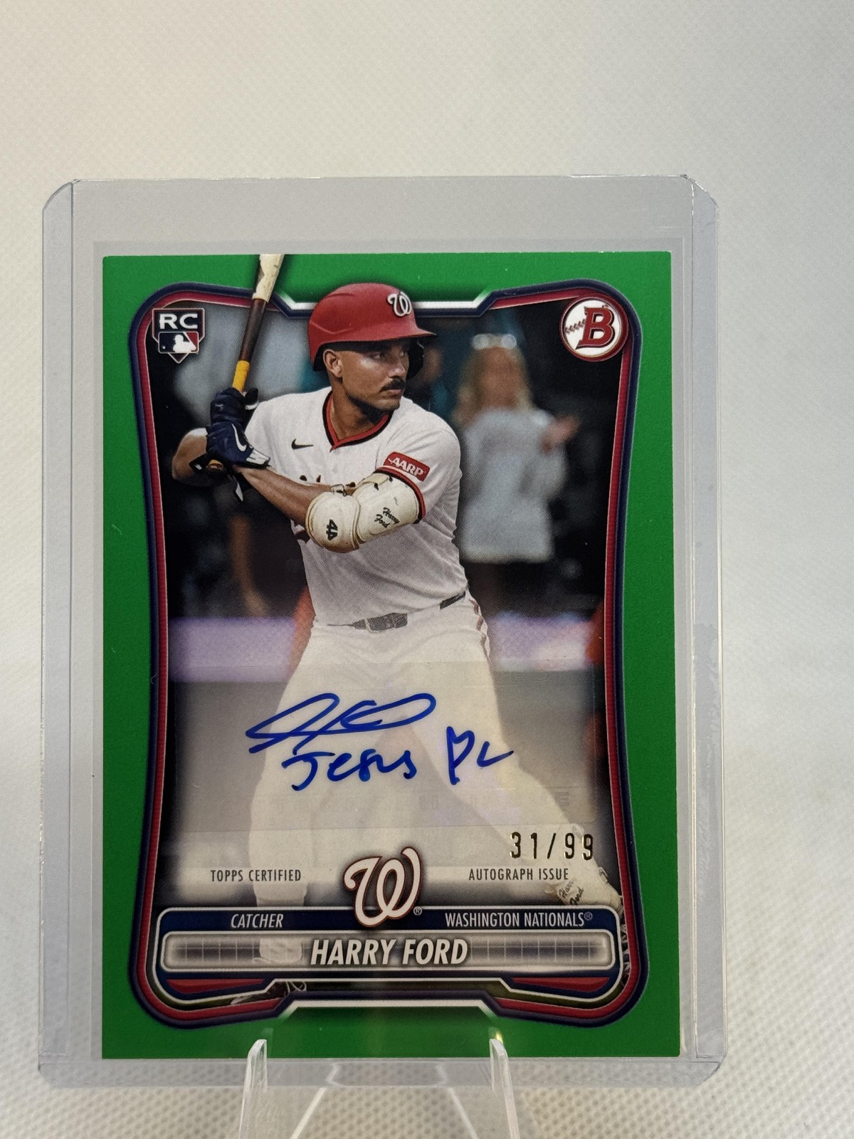 2026 Bowman #PRV-HF Harry Ford RC Rookie Inscription Autograph Green #/99