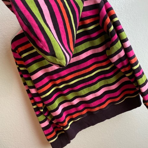 Gymboree Stripe Velour Hooded Zipper Jacket - Picture 6 of 7